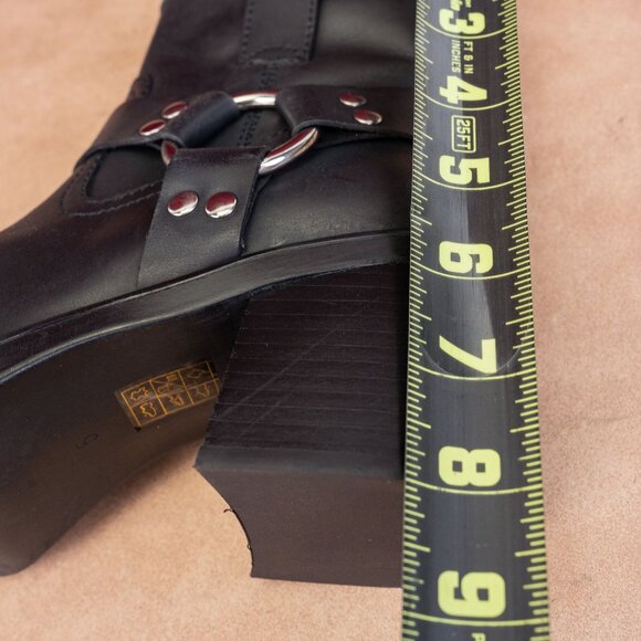 Jeffrey Campbell Women Operator Black Leather Moto Biker Ankle Boots sz 5 - Picture 6 of 8